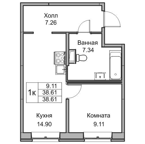 Купить 1-комнатную квартиру