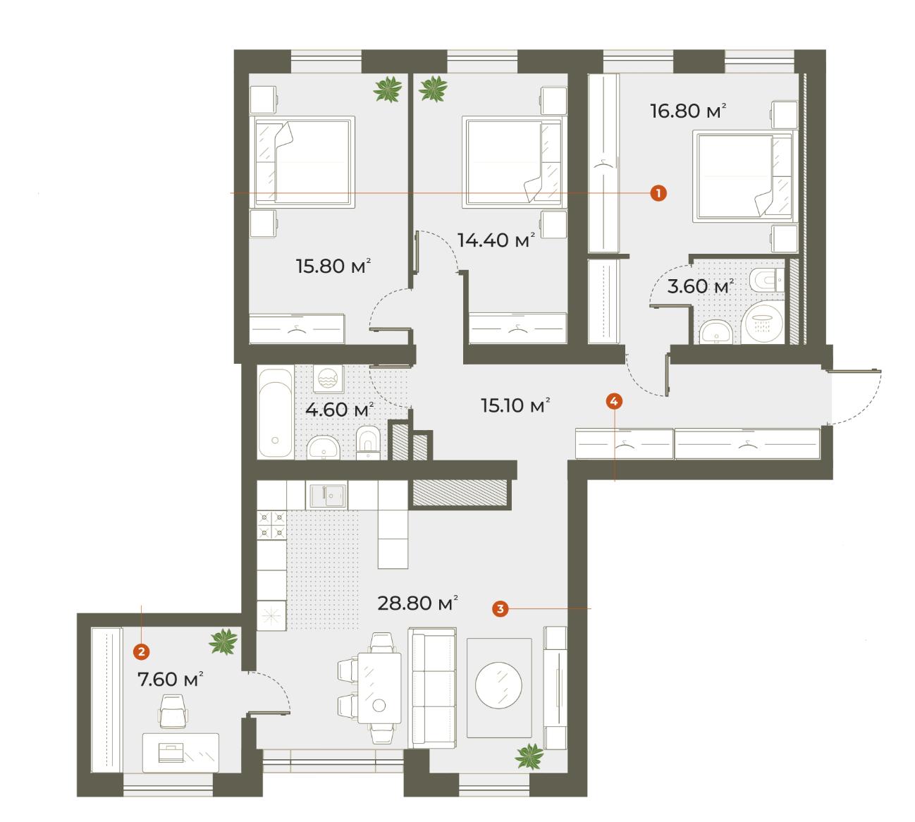Купить 3-комнатную квартиру