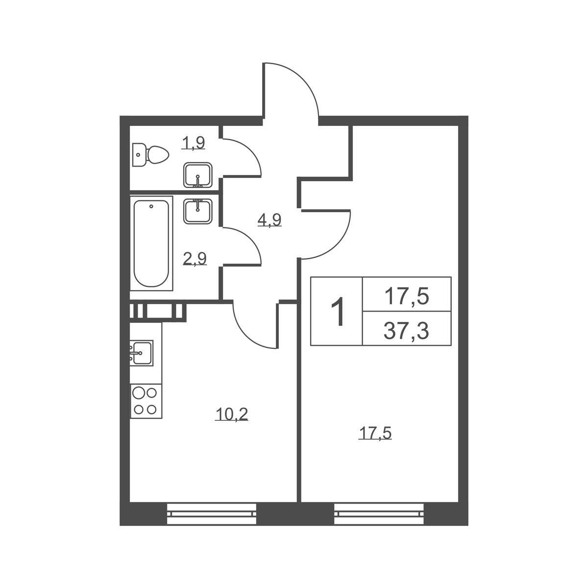 Купить 1-комнатную квартиру